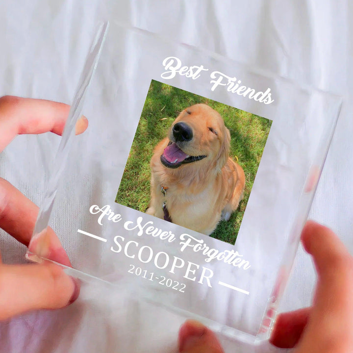 Best Friends Are Never Forgotten - Dog Memorial Gifts - Square Acrylic Plaque