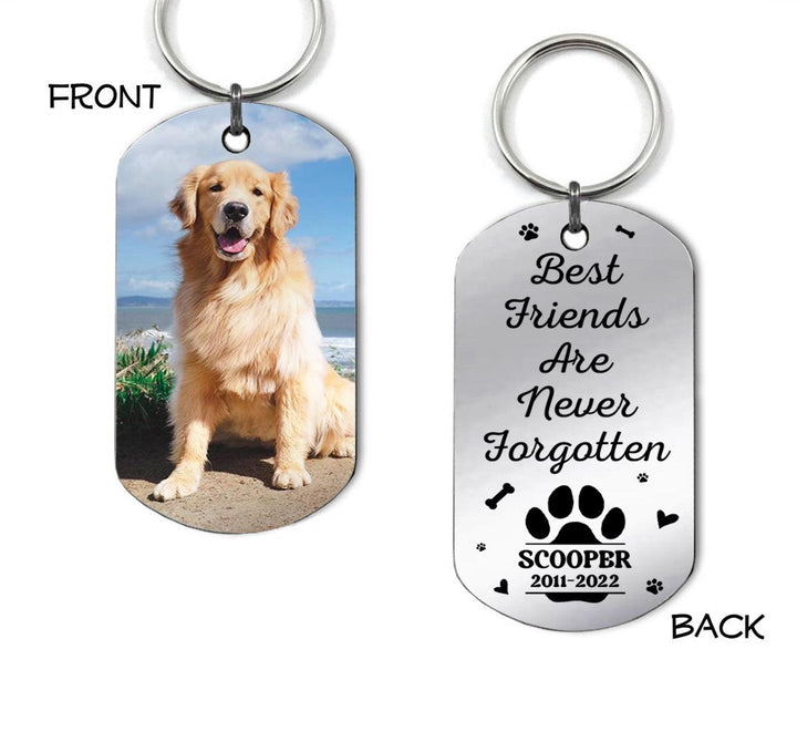 Best Friends Are Never Forgotten - Dog Memorial Keychain