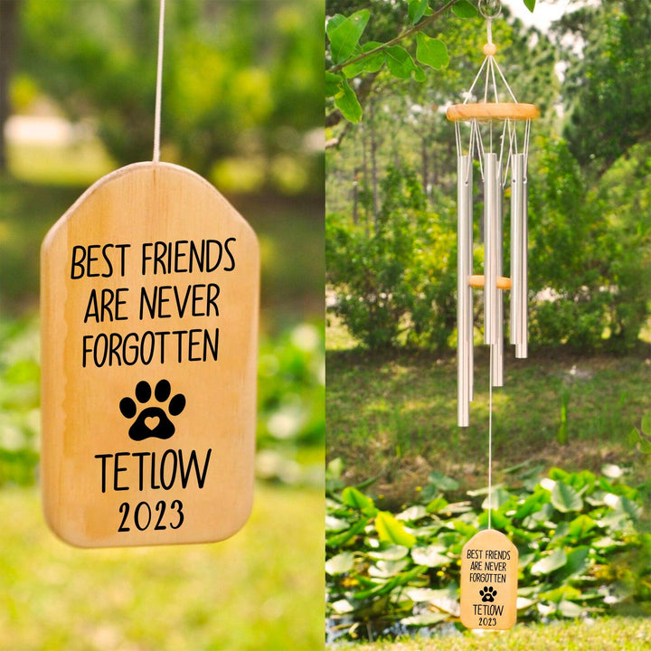 Best Friends Are Never Forgotten  - Dog Memorial Wind Chimes