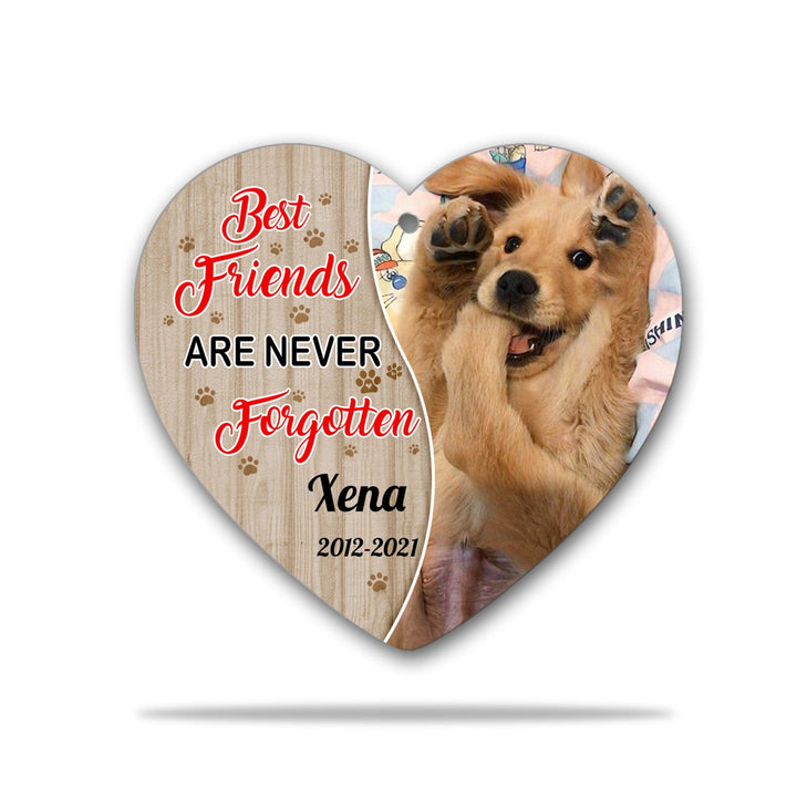 Best Friends Are Never Forgotten - Personalized dog memorial ornament