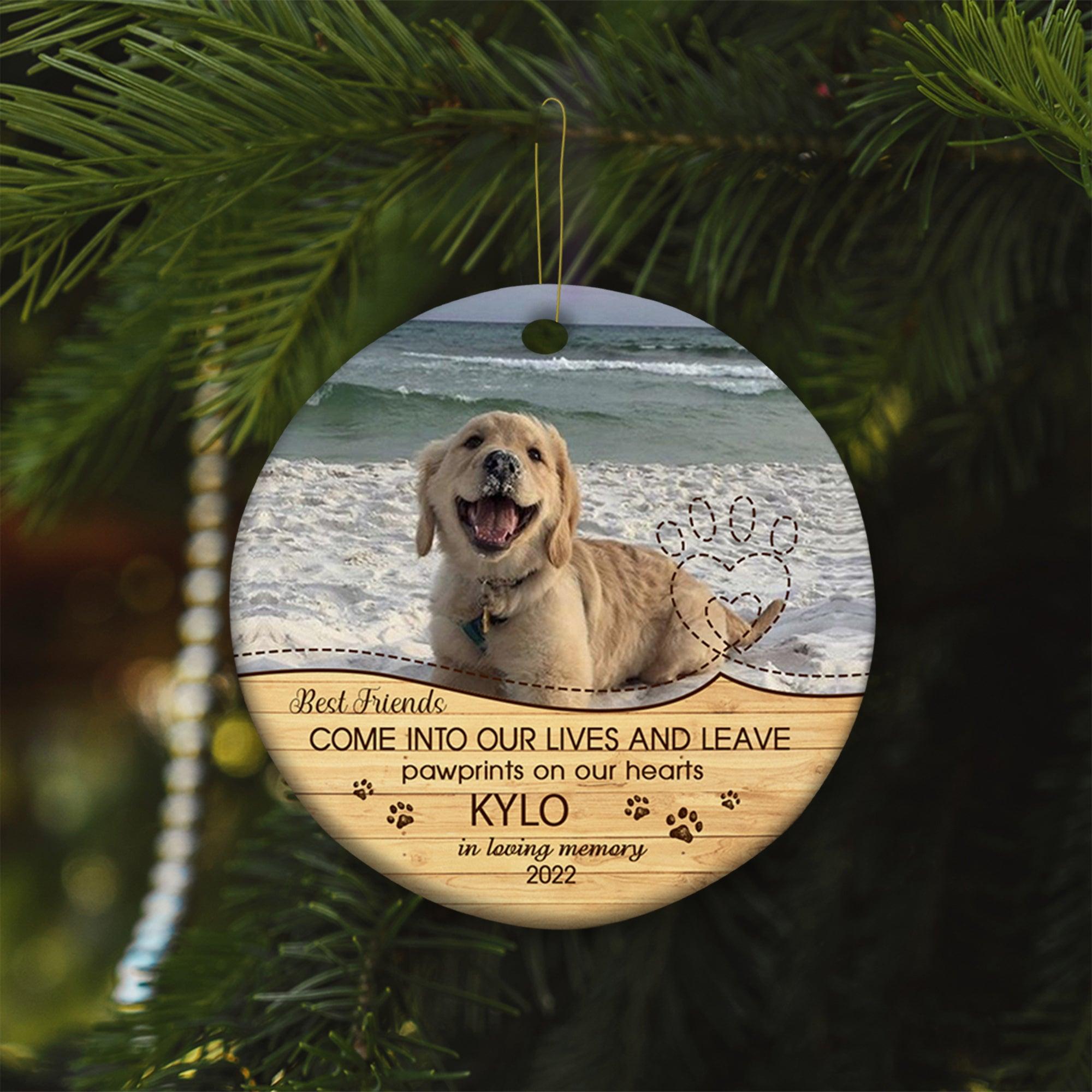 Best Friend Never Forgotten Wooden Ornaments Custom Dog Lover Pet Memorial Ornament with Gift Box Unifury