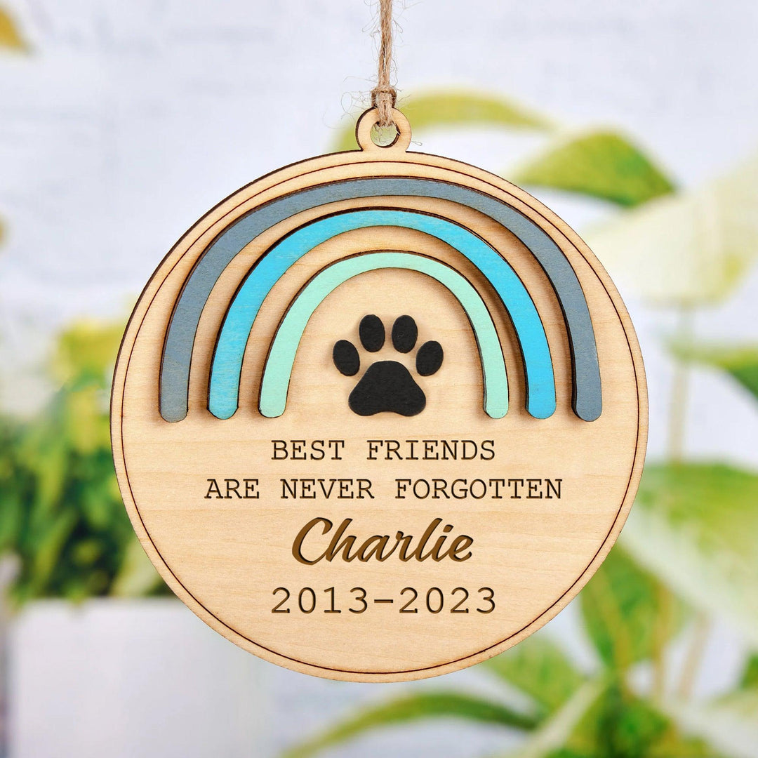 Best Friends Are Never Forgotten - Rainbow Bridge Dog Memorial Ornament