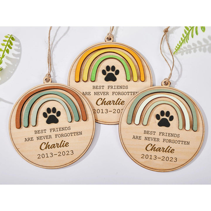 Best Friends Are Never Forgotten - Rainbow Bridge Dog Memorial Ornament