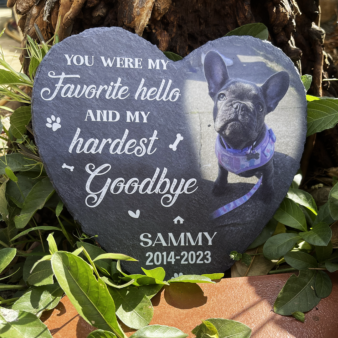 Dog Headstones, Dog Tombstone, Dog Gravestones, Personalized Dog Memorial Stone, Pet Loss Gifts - Heart Shape