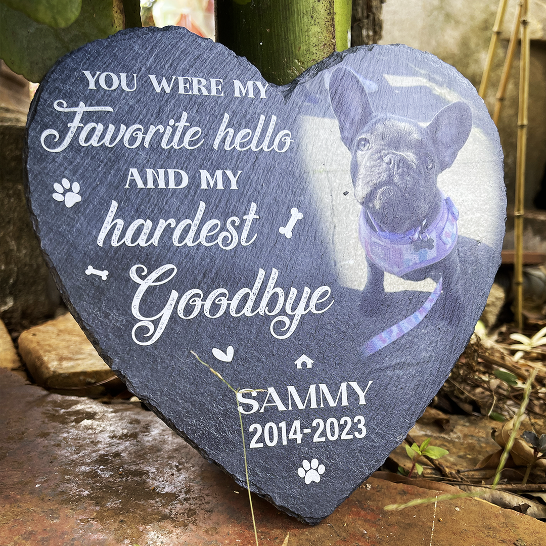 Dog Headstones, Dog Tombstone, Dog Gravestones, Personalized Dog Memorial Stone, Pet Loss Gifts - Heart Shape