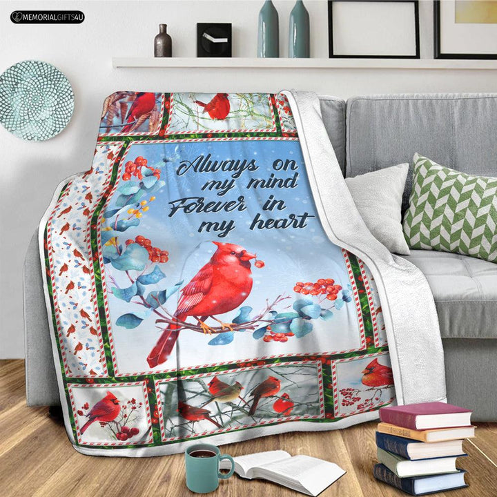Always On My Mind Forever In My Heart - Memorial Gifts For Loss Of Mother Fleece Blanket