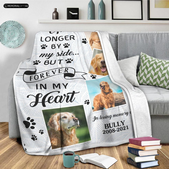 Forever in My Heart - Personalized Dog Remembrance Gifts Fleece Blanket