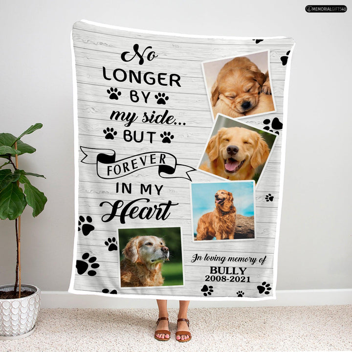 Forever in My Heart - Personalized Dog Remembrance Gifts Fleece Blanket