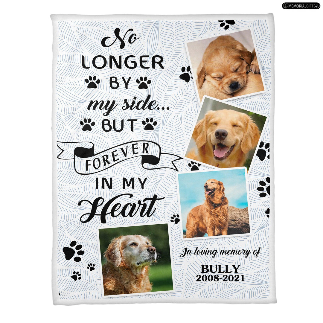 Forever in My Heart - Personalized Dog Remembrance Gifts Fleece Blanket