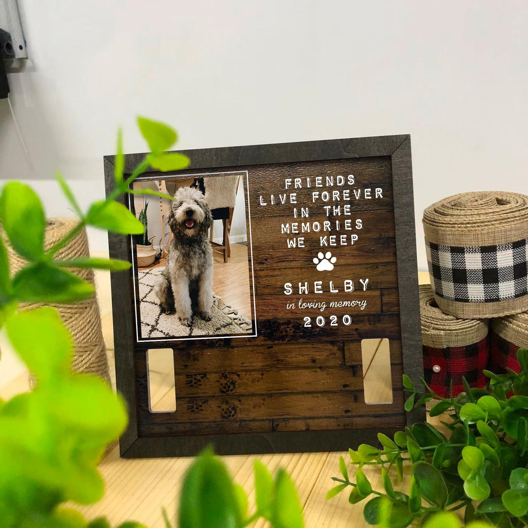Friends  Live Forever Dog Collar Frame - Memorial Picture Frame