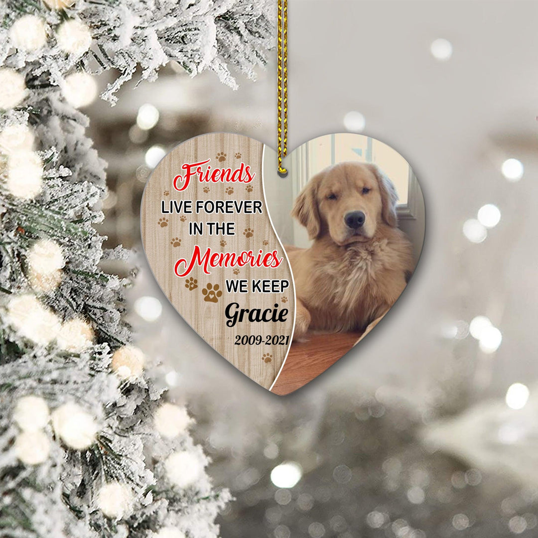 Friends Live Forever - Dog Memorial Ornament