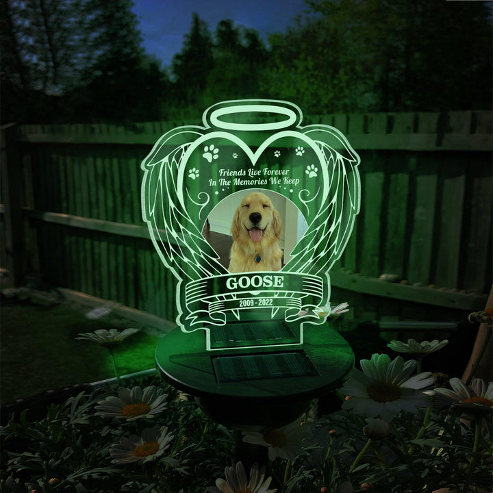 Friends Live Forever  In The Memories We Keep Dog Memorial Gifts - Solar Light