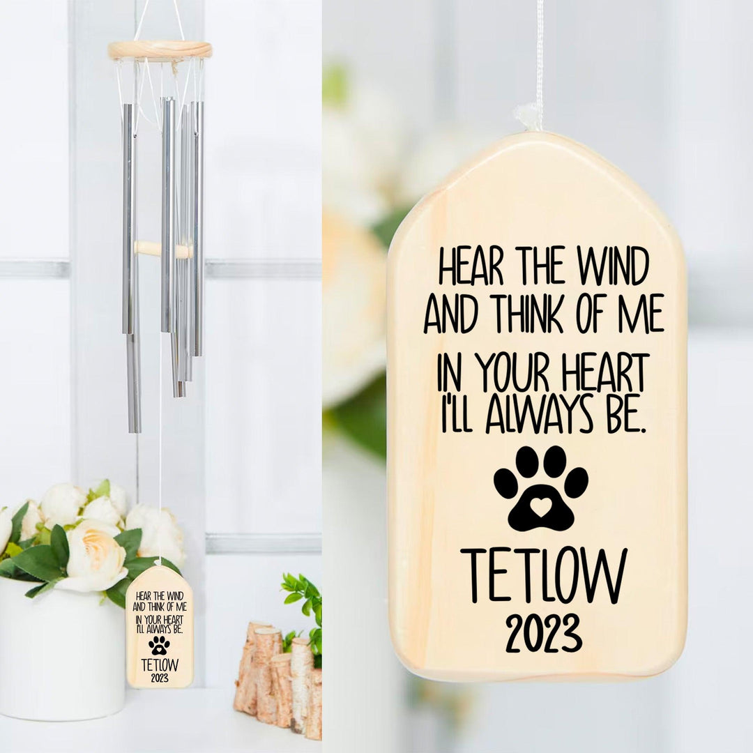 Hear The Wind And Think Of Me - Dog Memorial Wind Chimes