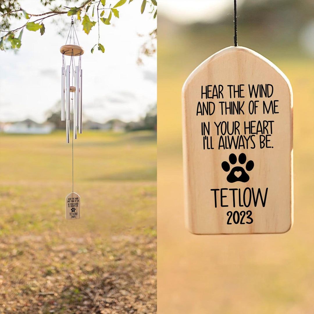 Hear The Wind And Think Of Me - Dog Memorial Wind Chimes