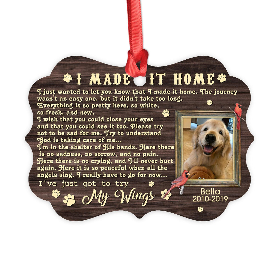 I Made It Home-Medallion Aluminum Dog Memorial Ornament