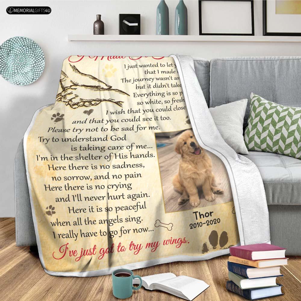 I Made It Home Poem Dog Memory Blanket Memorial Gifts 4u