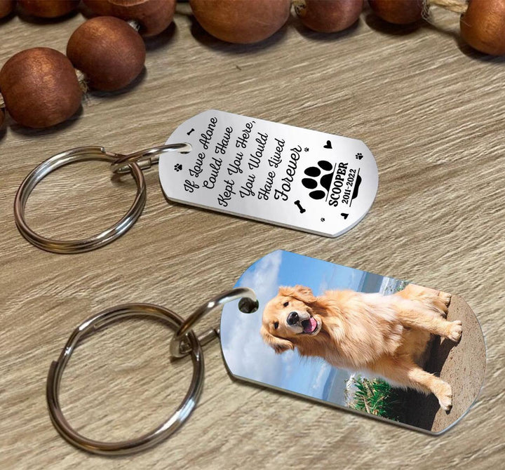 If Love Alone Could Have Kept You Here - Dog Memorial Keychain