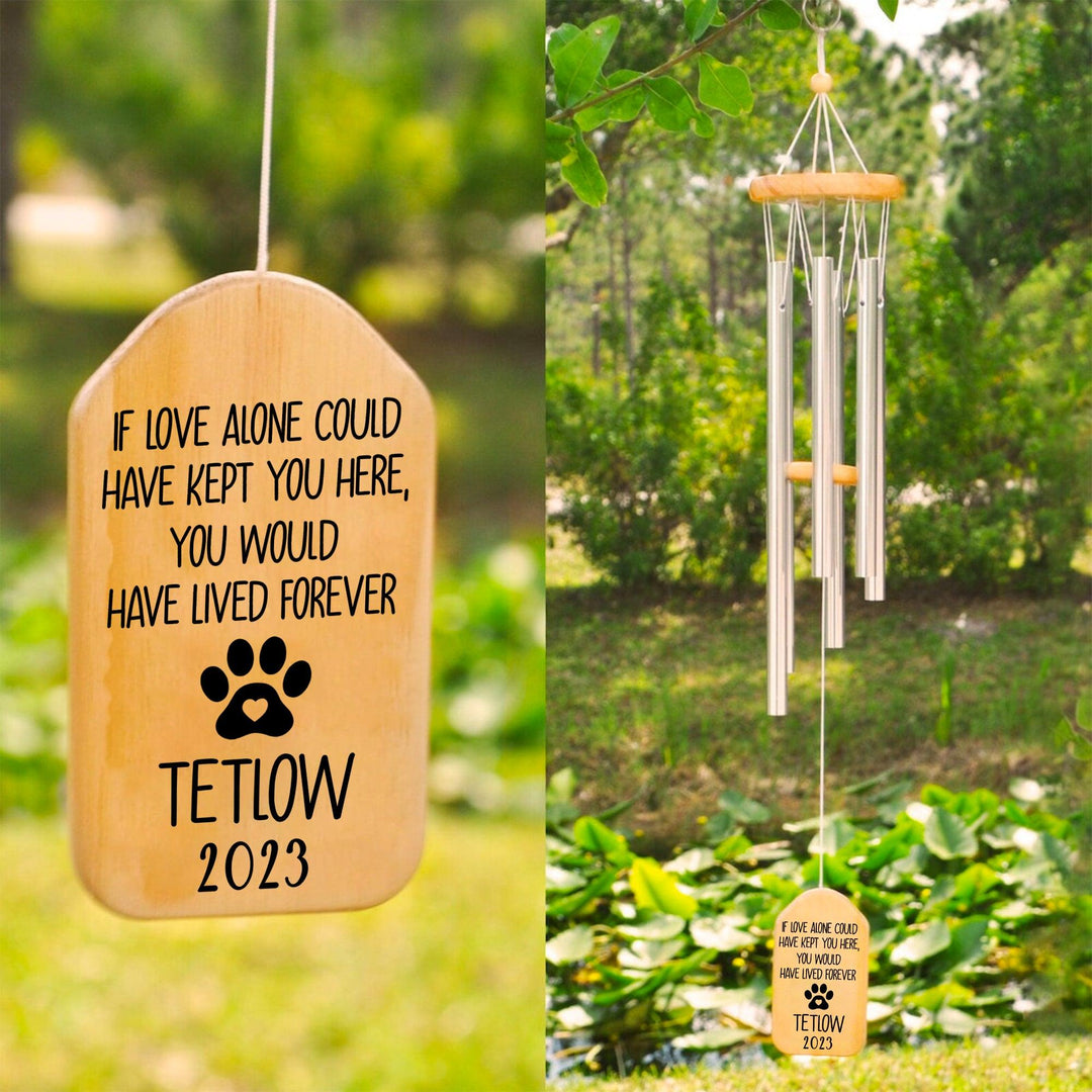 If Love Alone Could Have Kept You Here - Dog Memorial Wind Chimes