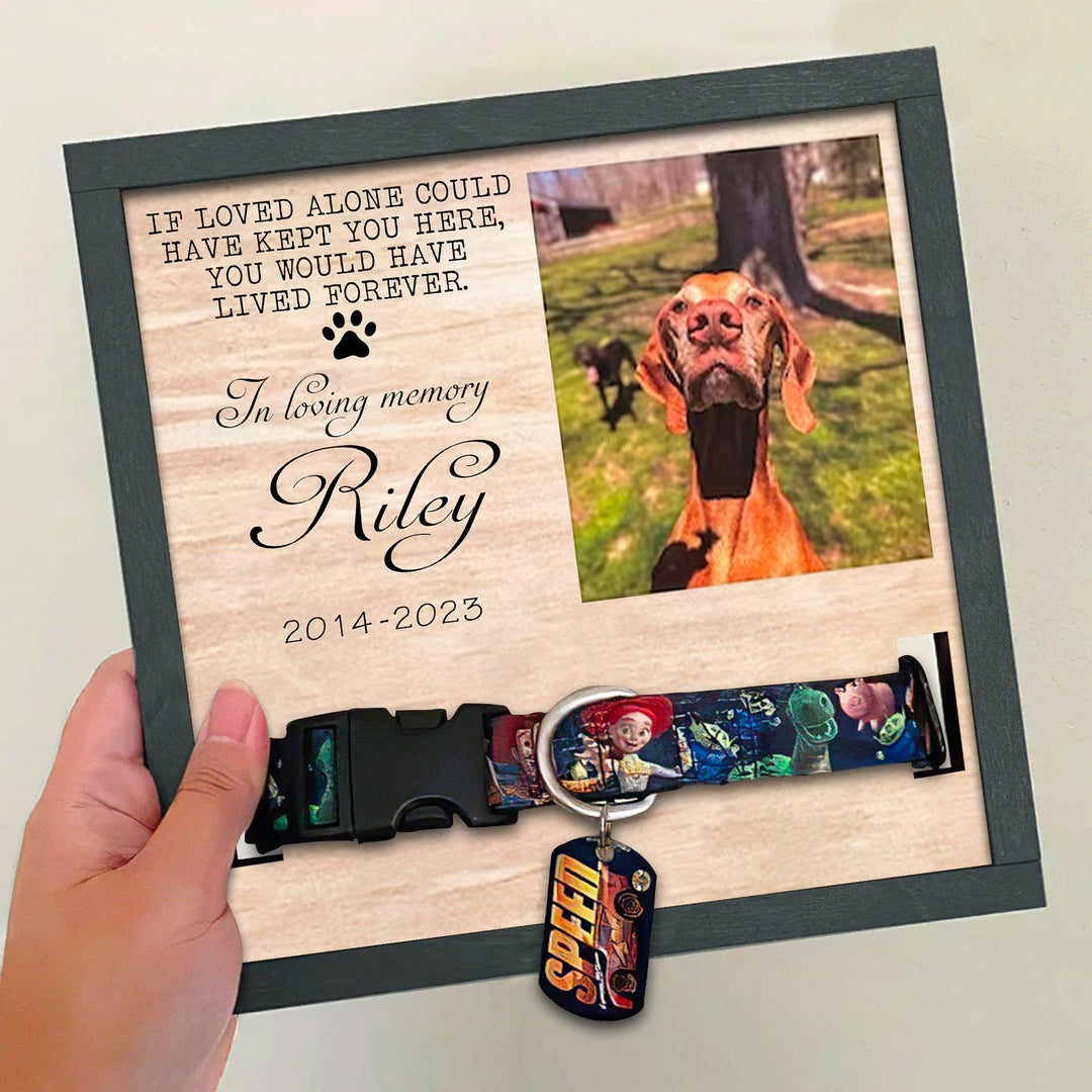 If Love Aloned Dog Collar Frame - Memorial Picture Frame