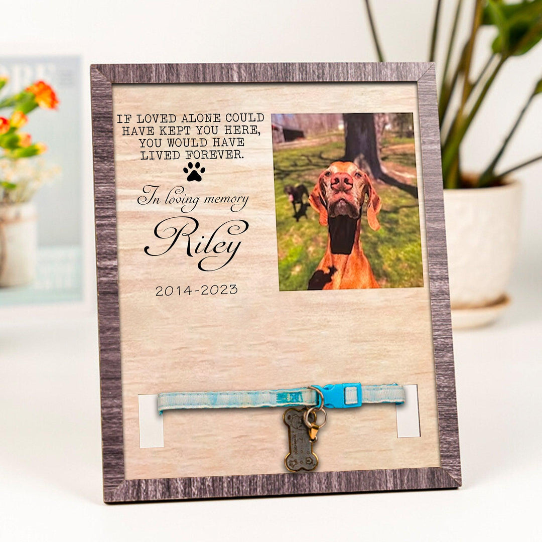 If Love Aloned Dog Collar Frame - Memorial Picture Frame