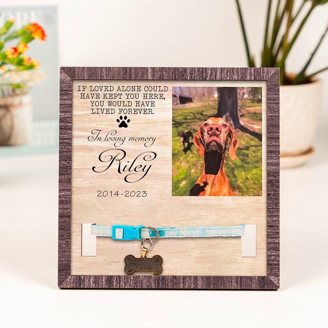 If Love Aloned Dog Collar Frame - Memorial Picture Frame