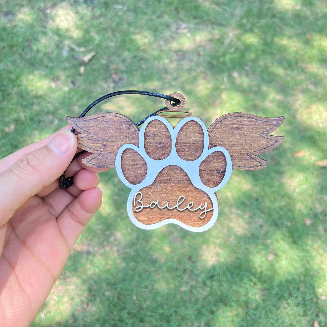 Paw With Wings Dog Memorial Ornament - Dog Remembrance Gifts