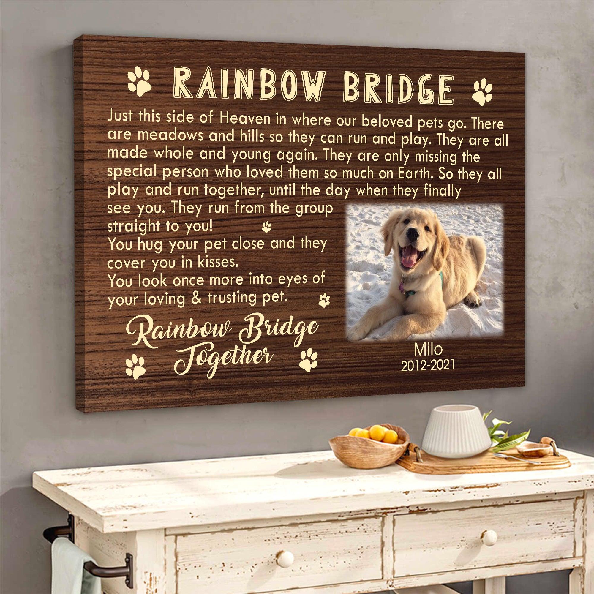 Rainbow Bridge Dog Memorial Canvas Memorial Gifts 4u