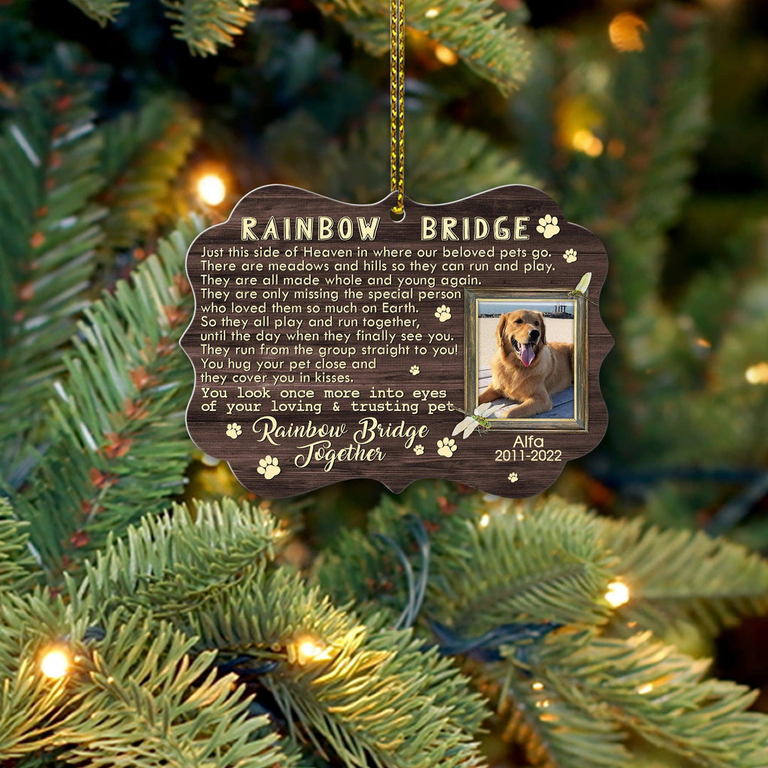 Rainbow Bridge-Medallion Aluminum Dog Memorial Ornament