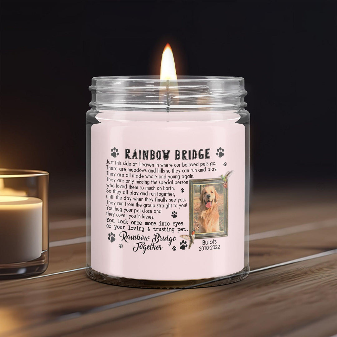 Rainbow Bridge - Personalized Dog Memory Candle