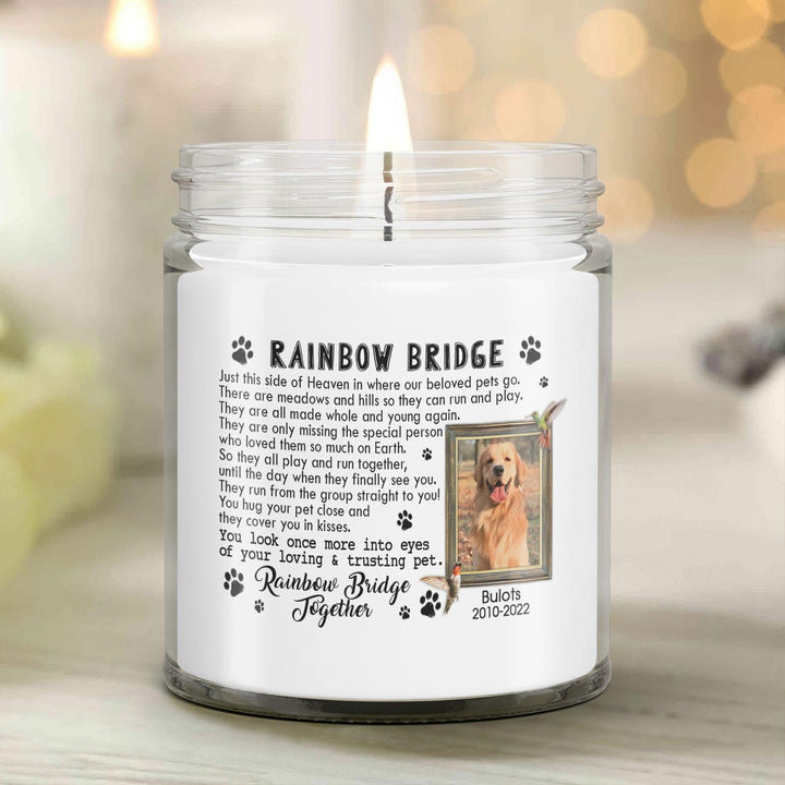 Rainbow Bridge - Personalized Dog Memory Candle