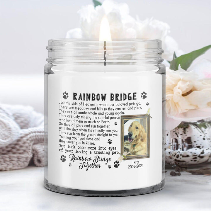 Rainbow Bridge - Personalized Dog Memory Candle