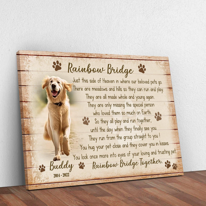 Rainbow Bridge Poem - Dog Memorial Canvas