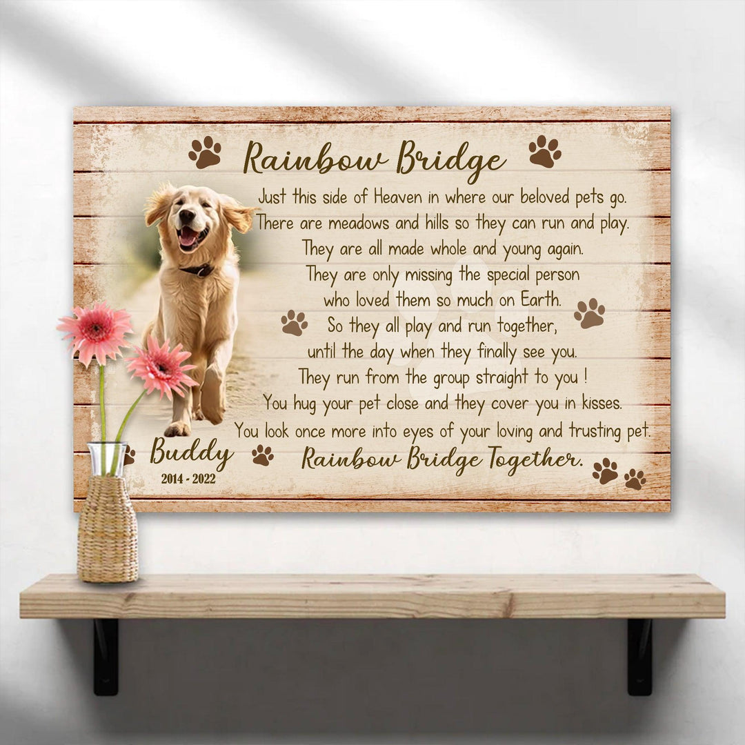 Rainbow Bridge Poem - Dog Memorial Canvas