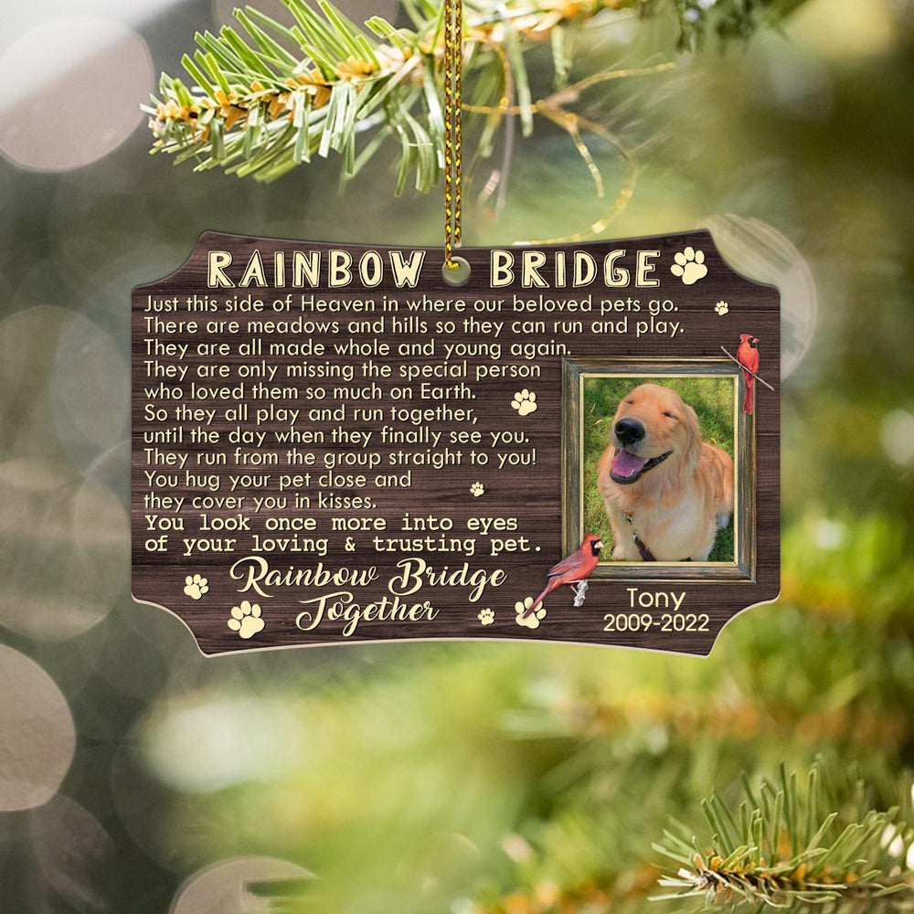 Rainbow Brigde - Scalloped Aluminum Dog Memorial Ornament
