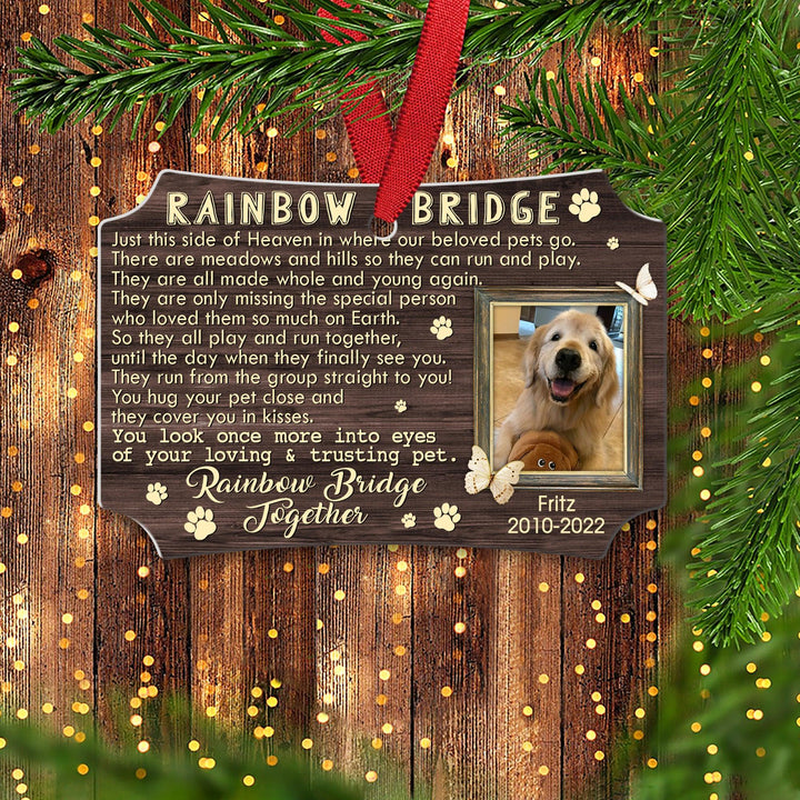 Rainbow Brigde - Scalloped Aluminum Dog Memorial Ornament