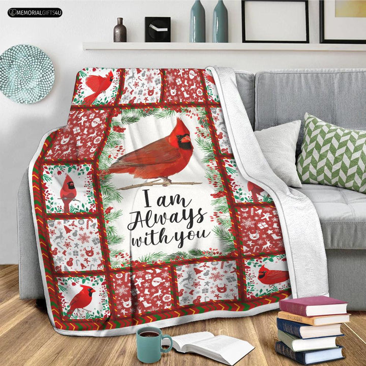 Red Cardinal I Am Always With You - memorial gifts for loss of mother Fleece Blanket