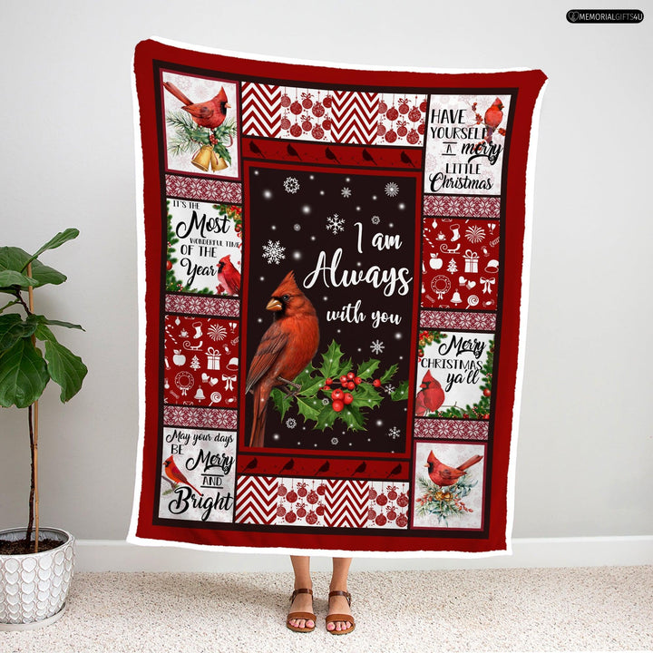 Red Cardinal I am always with you - Remembrance gifts for loss of father Fleece Blanket