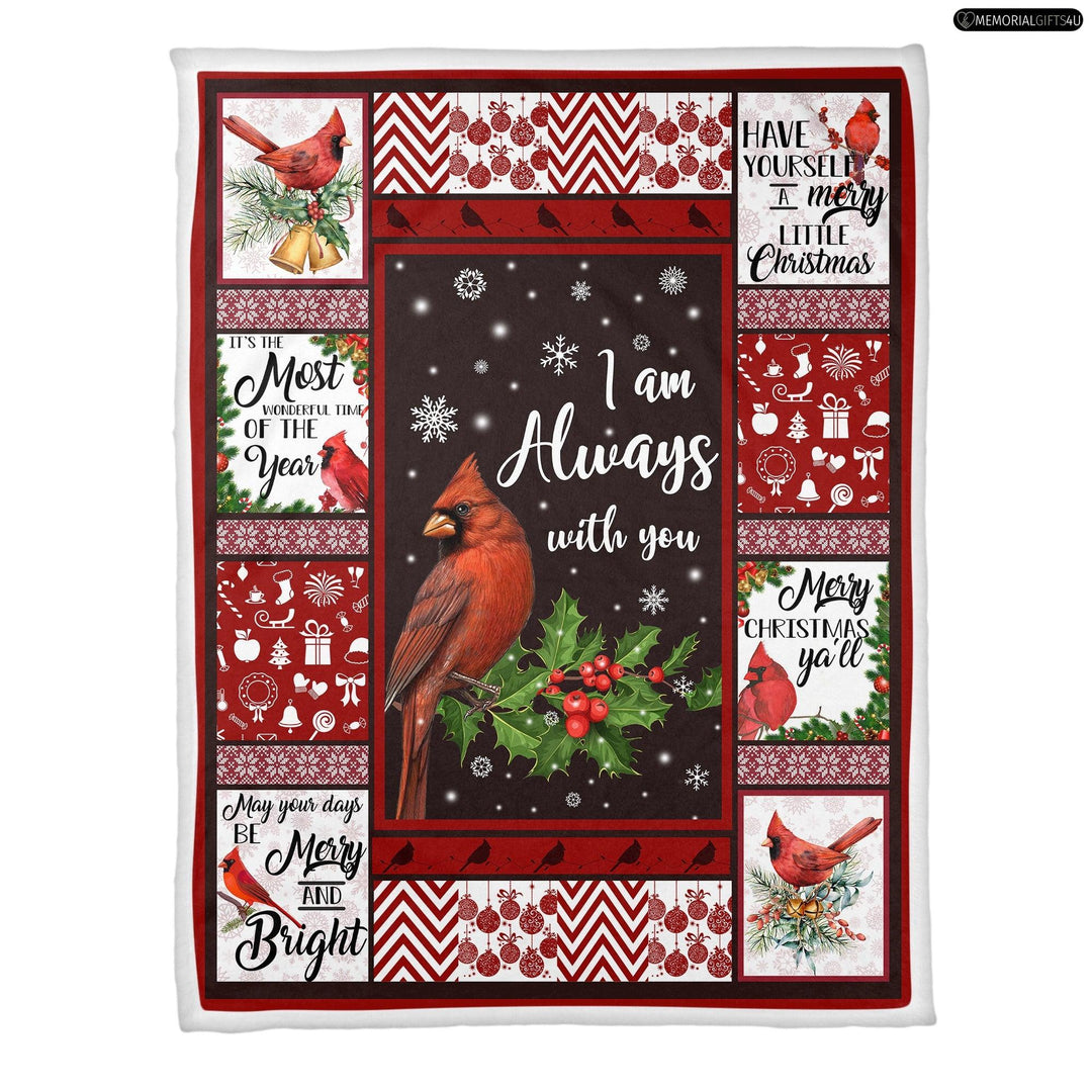 Red Cardinal I am always with you - Remembrance gifts for loss of father Fleece Blanket