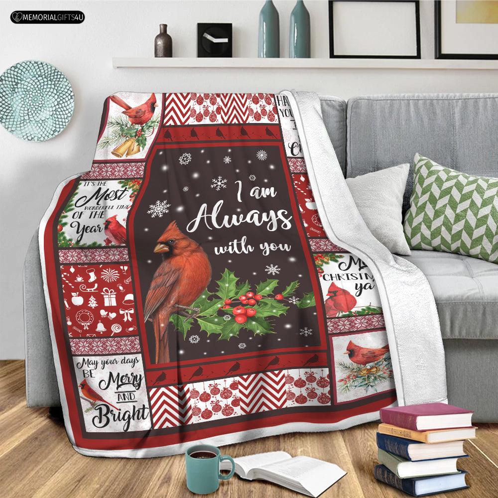Red Cardinal I am always with you - sympathy gifts for loss of mother Fleece Blanket