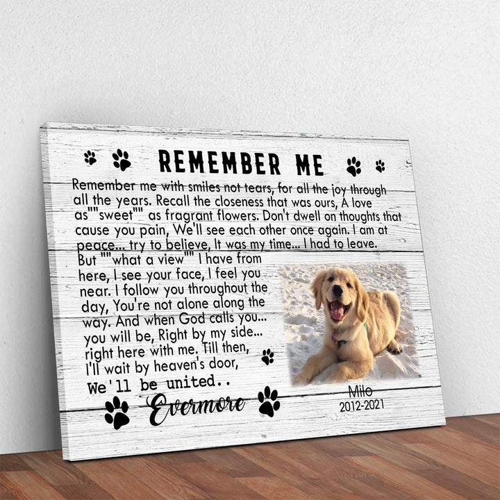 Remember Me - Dog Memorial Canvas