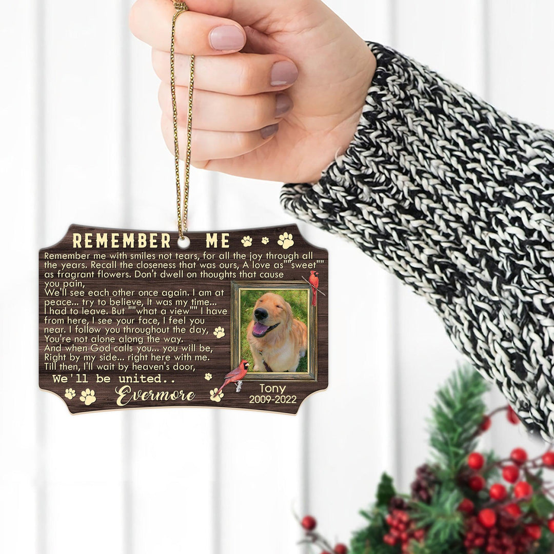 Remember Me - Scalloped Aluminum Dog Memorial Ornament