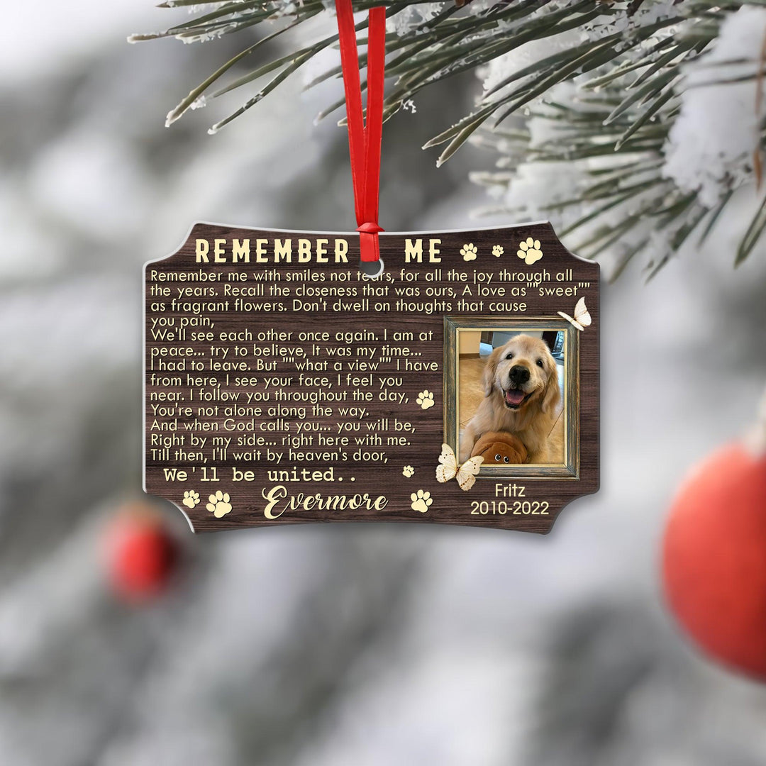 Remember Me - Scalloped Aluminum Dog Memorial Ornament