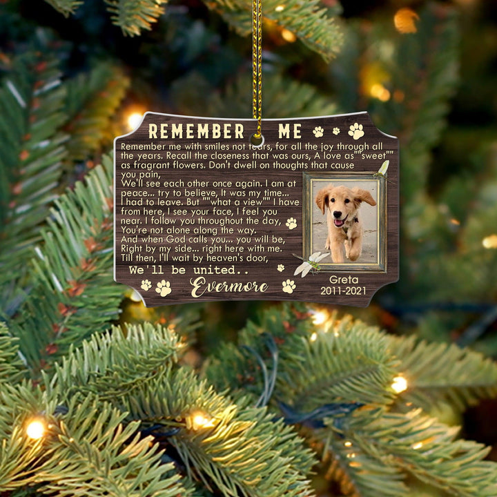 Remember Me - Scalloped Aluminum Dog Memorial Ornament