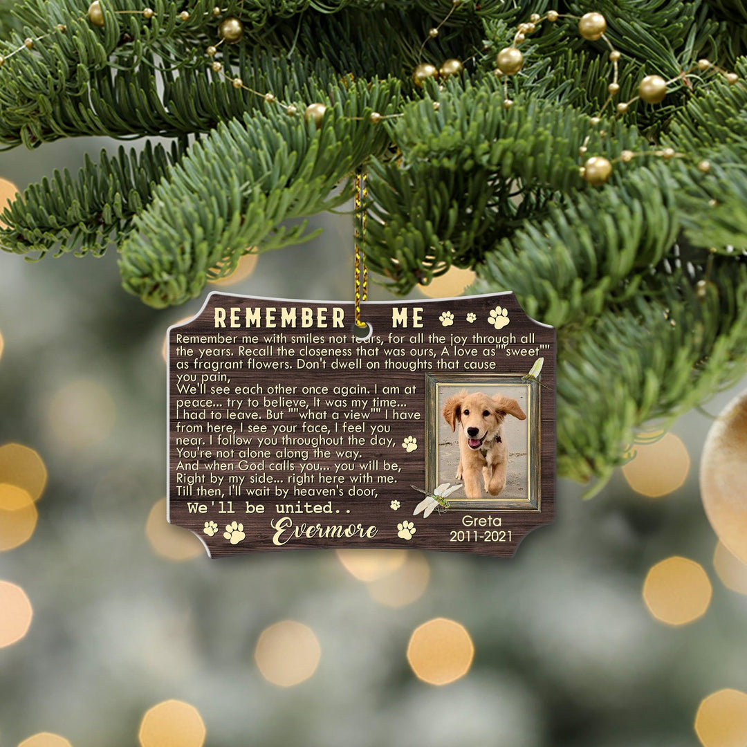 Remember Me - Scalloped Aluminum Dog Memorial Ornament