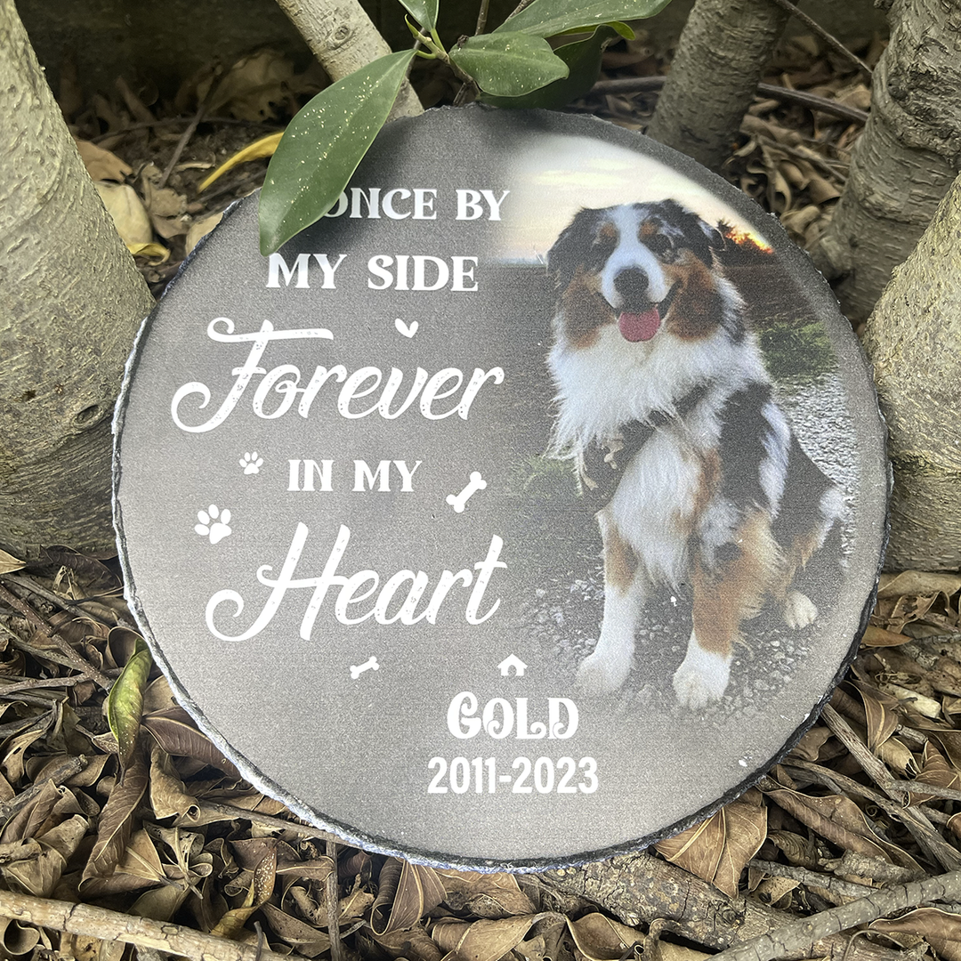 Dog Headstones, Dog Tombstone, Dog Gravestones, Personalized Dog Memorial Stone, Pet Memorial Gifts, Pet Loss Gifts, Pet Memorial Stones- Round Shape