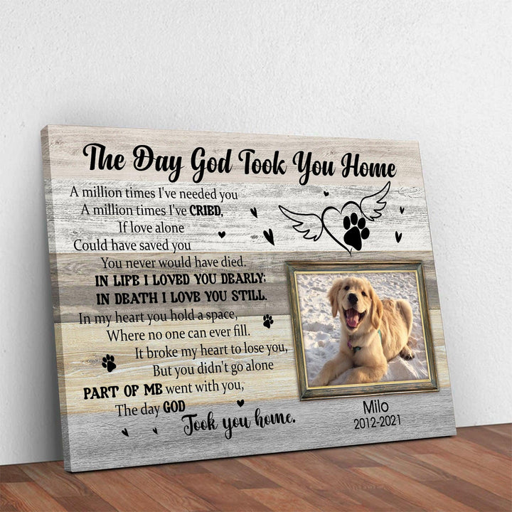 The Day God Took You Home - Dog Memorial Canvas