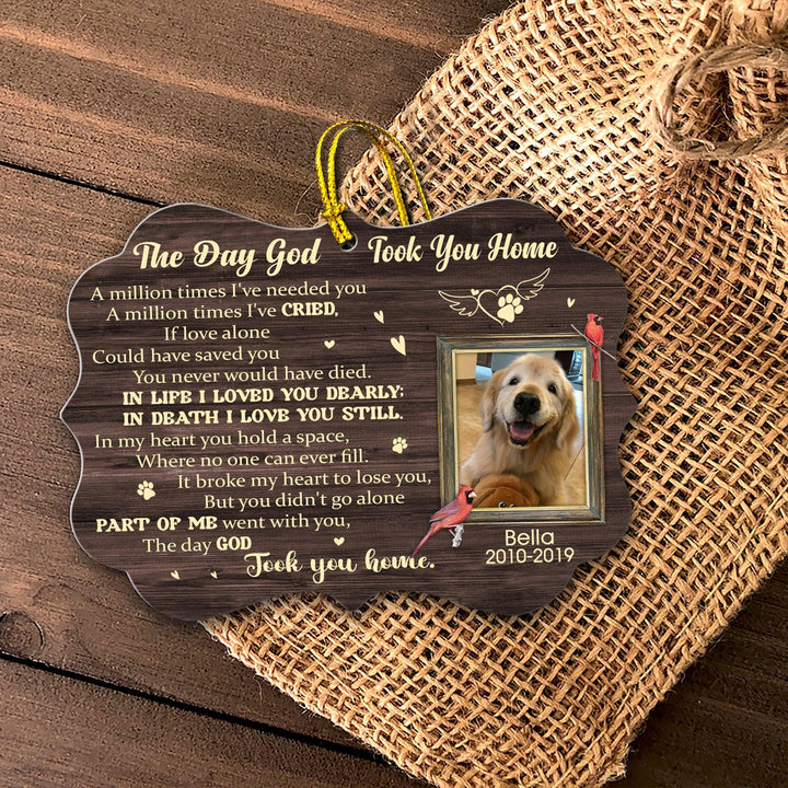 The Day God Took You Home - Medallion Aluminum Dog Memorial Ornament