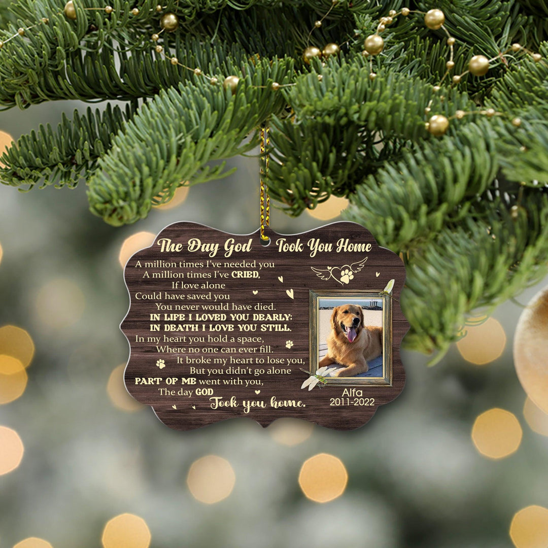 The Day God Took You Home - Medallion Aluminum Dog Memorial Ornament