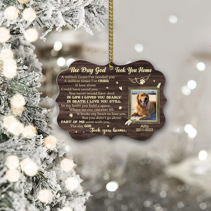 The Day God Took You Home - Medallion Aluminum Dog Memorial Ornament