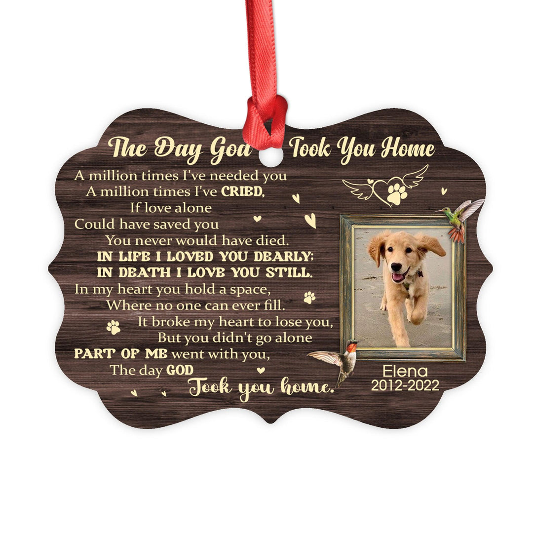 The Day God Took You Home - Medallion Aluminum Dog Memorial Ornament